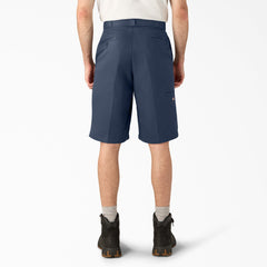 Loose Fit Flat Front Work Shorts, 13"