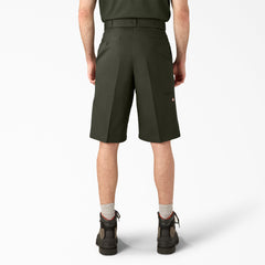 Loose Fit Flat Front Work Shorts, 13"