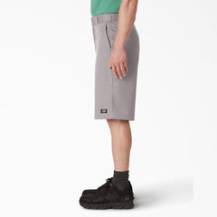 Loose Fit Flat Front Work Shorts, 13"