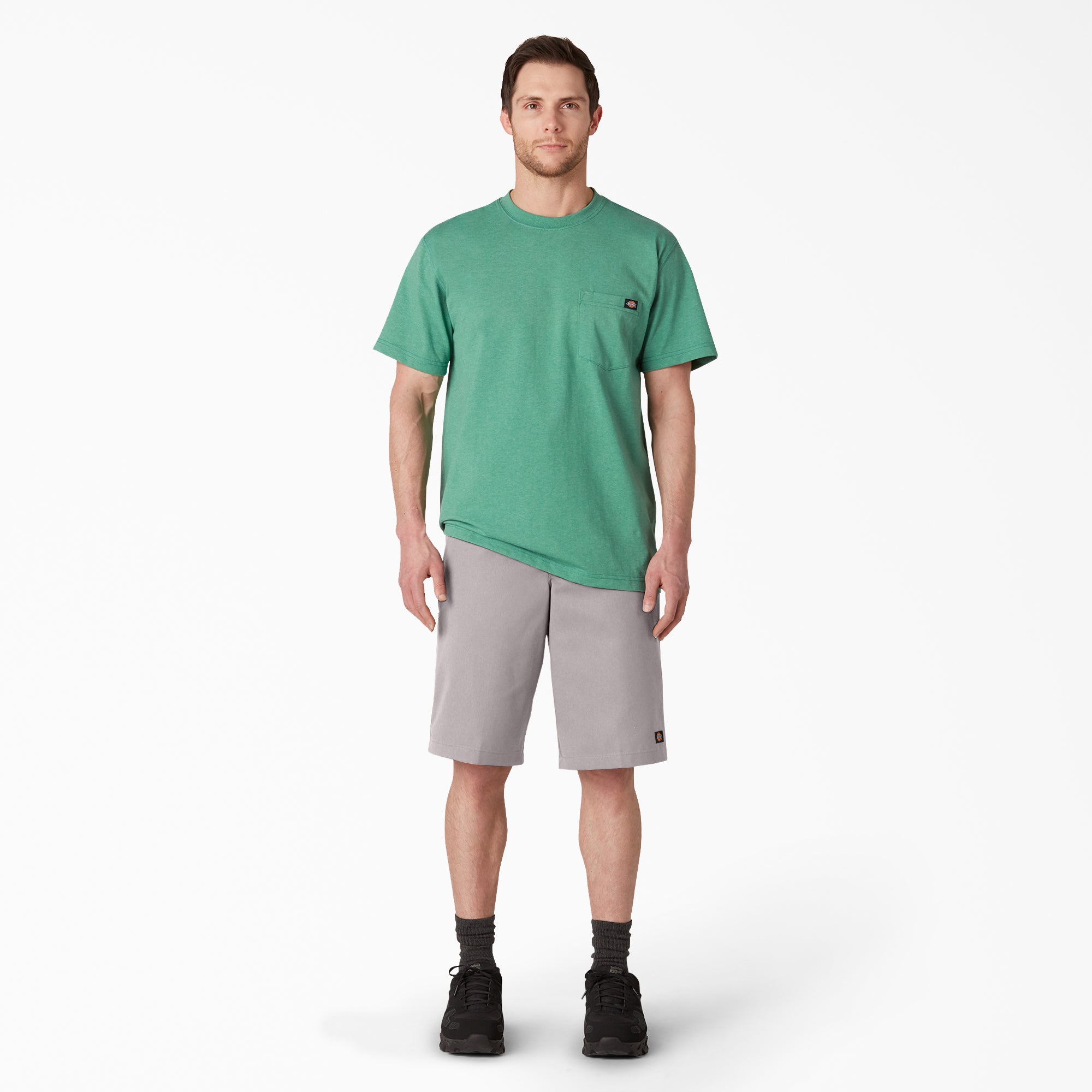 Loose Fit Flat Front Work Shorts, 13"