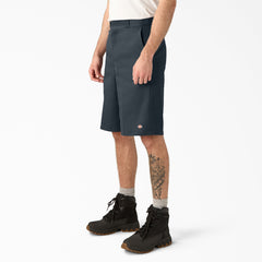 Loose Fit Flat Front Work Shorts, 13"