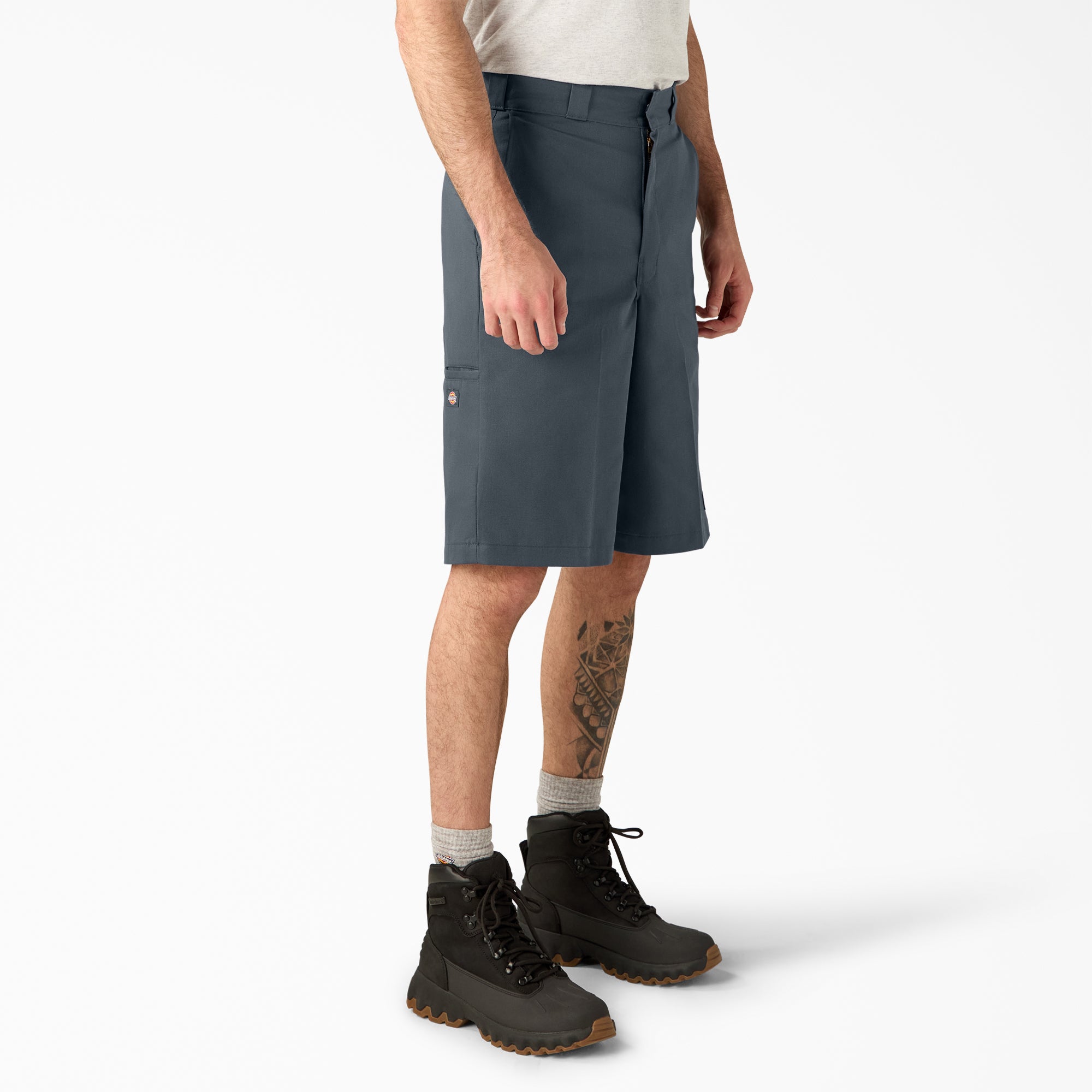 Loose Fit Flat Front Work Shorts, 13"