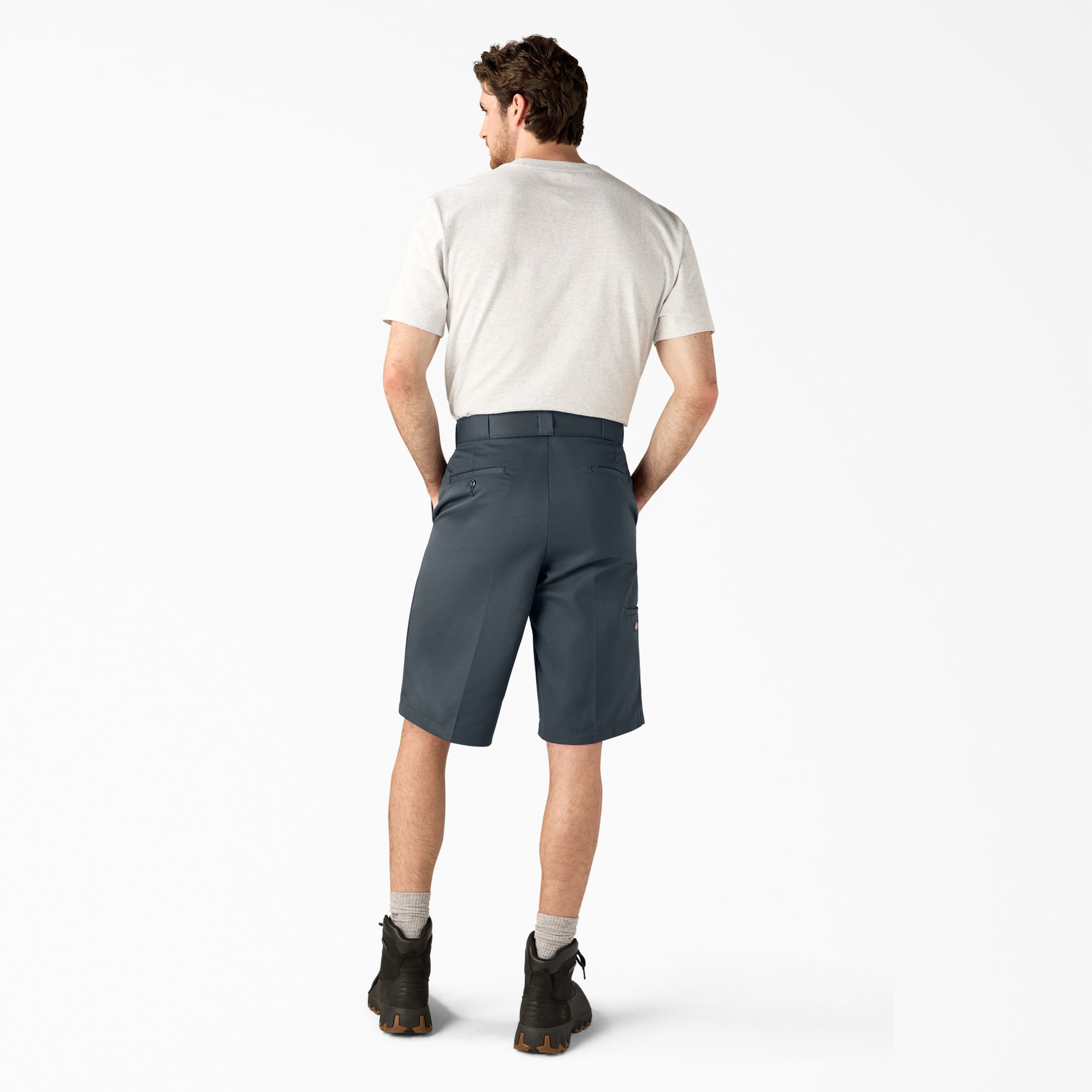 Loose Fit Flat Front Work Shorts, 13"