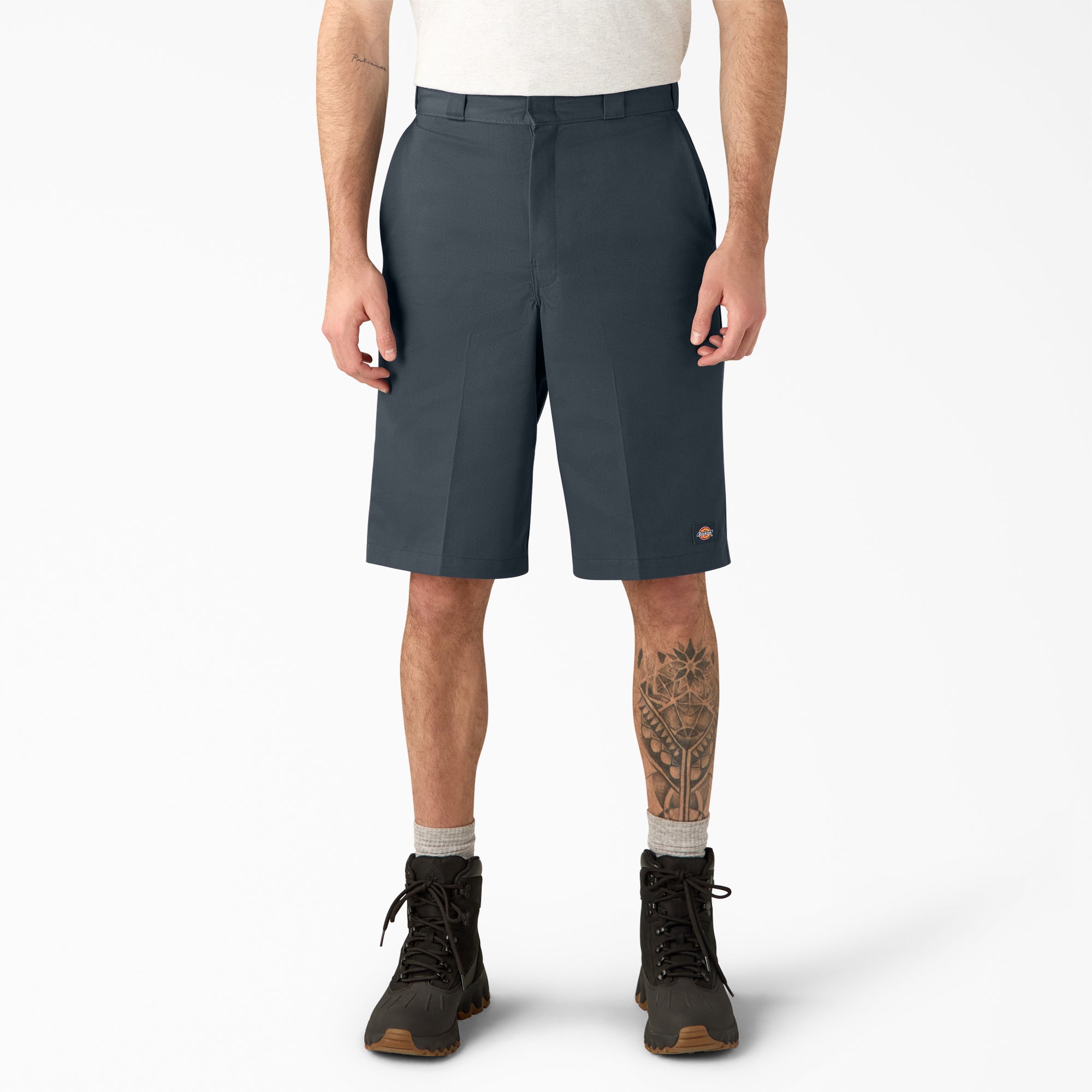 Loose Fit Flat Front Work Shorts, 13"