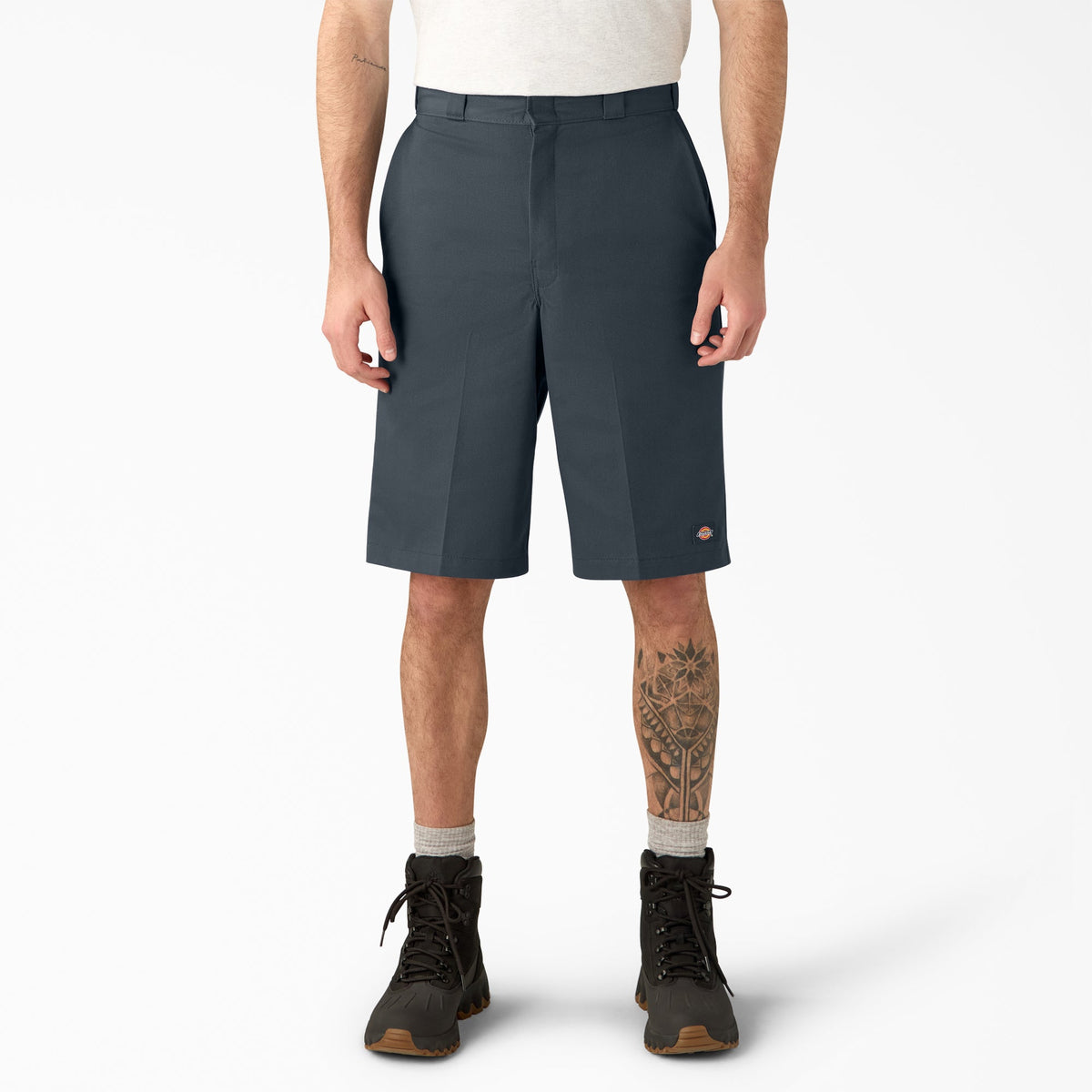Loose Fit Flat Front Work Shorts, 13"