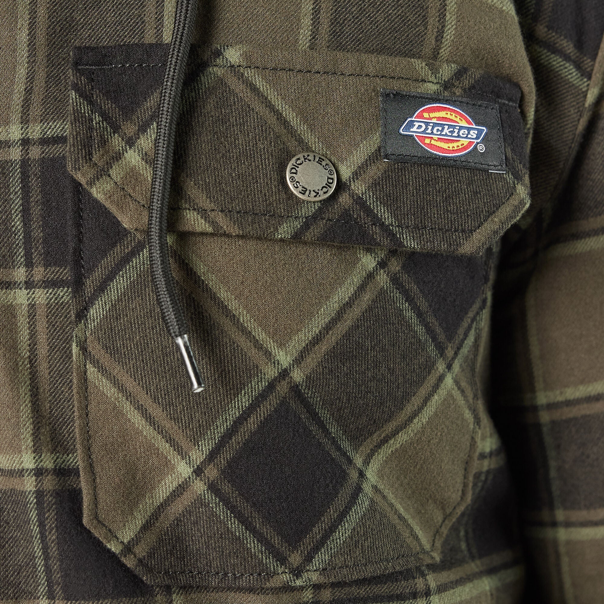 Water Repellent Flannel Hooded Shirt Jacket