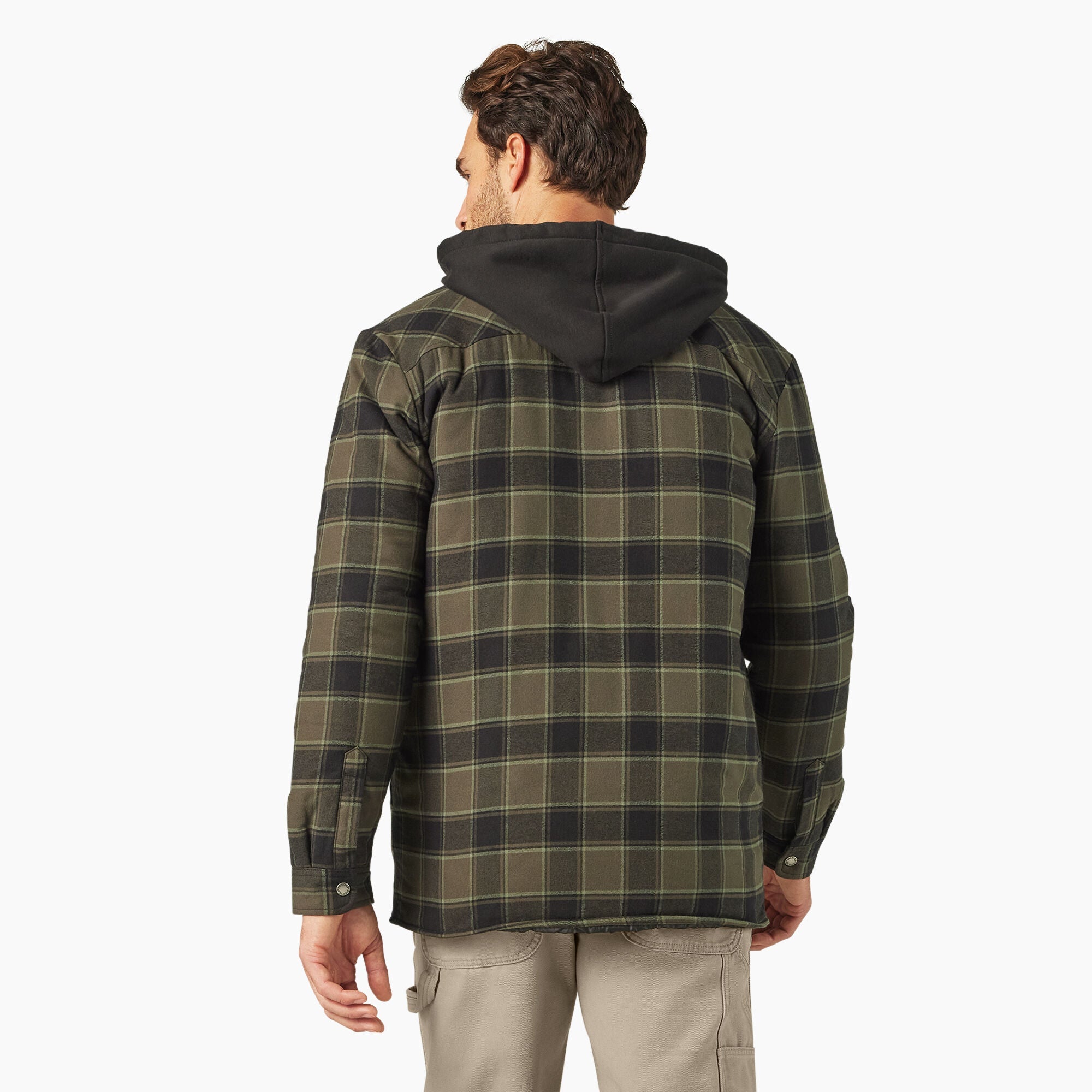 Water Repellent Flannel Hooded Shirt Jacket