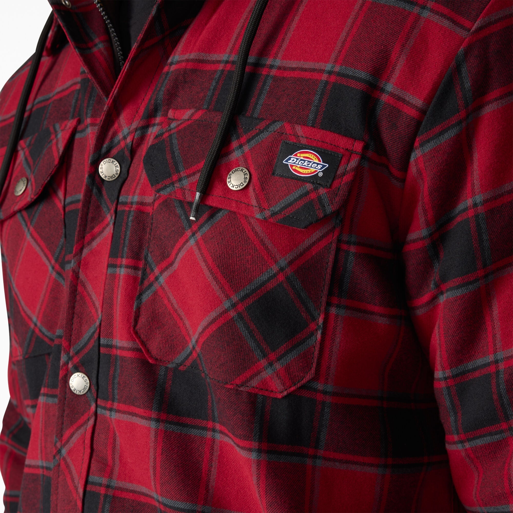 Water Repellent Flannel Hooded Shirt Jacket