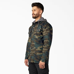 Water Repellent Duck Hooded Shirt Jacket