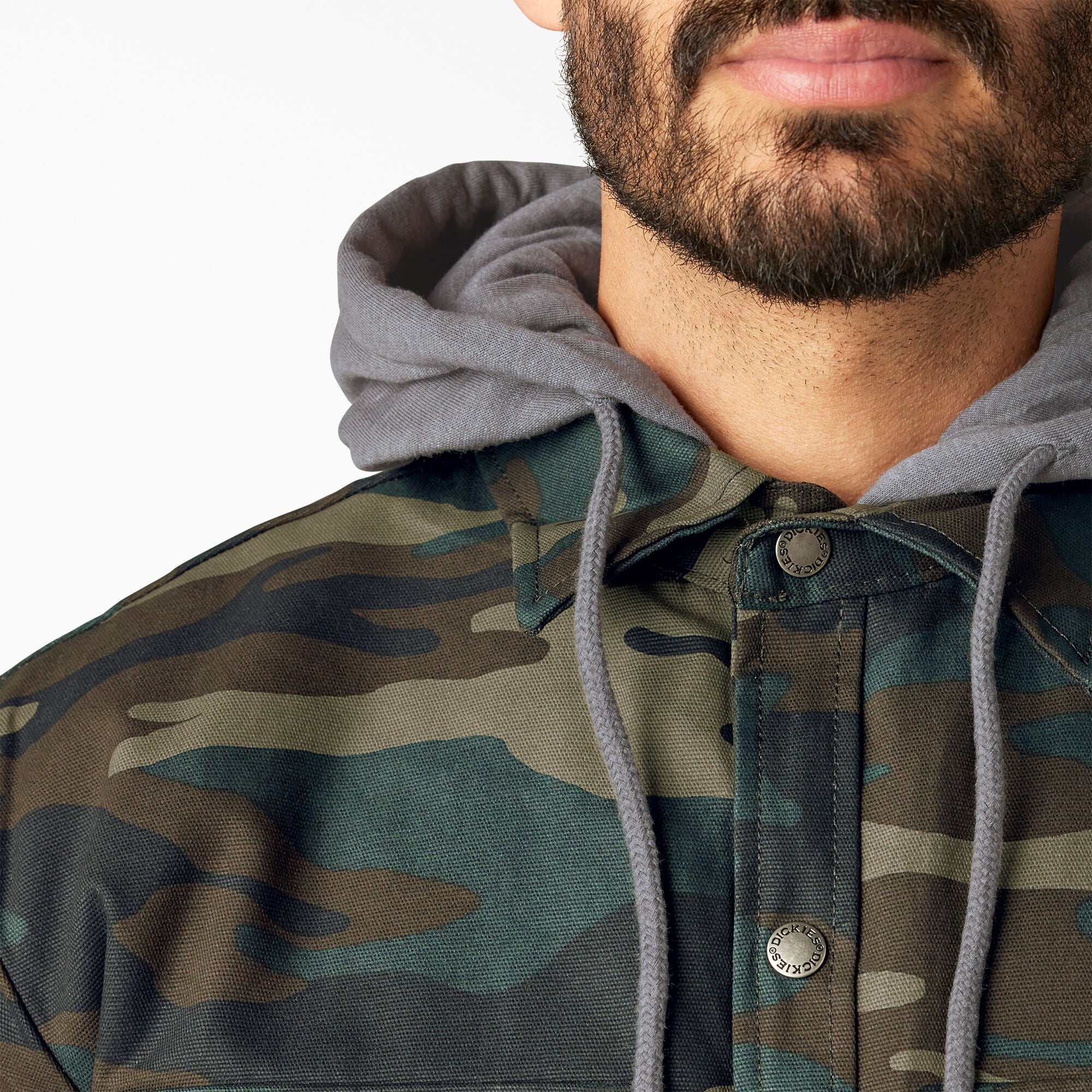 Water Repellent Duck Hooded Shirt Jacket