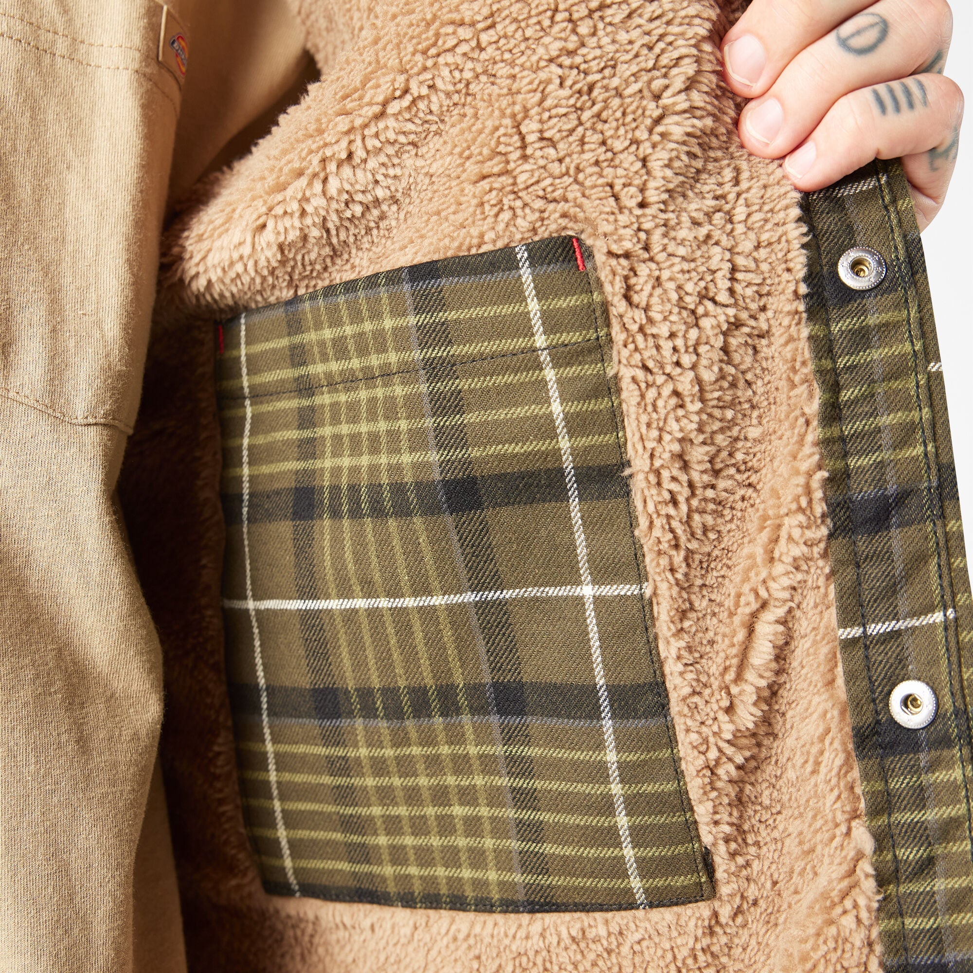 Water Repellent Fleece-Lined Flannel Shirt Jacket