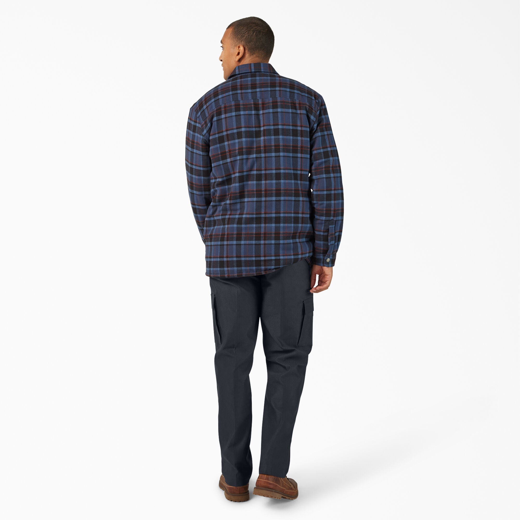 Water Repellent Fleece-Lined Flannel Shirt Jacket