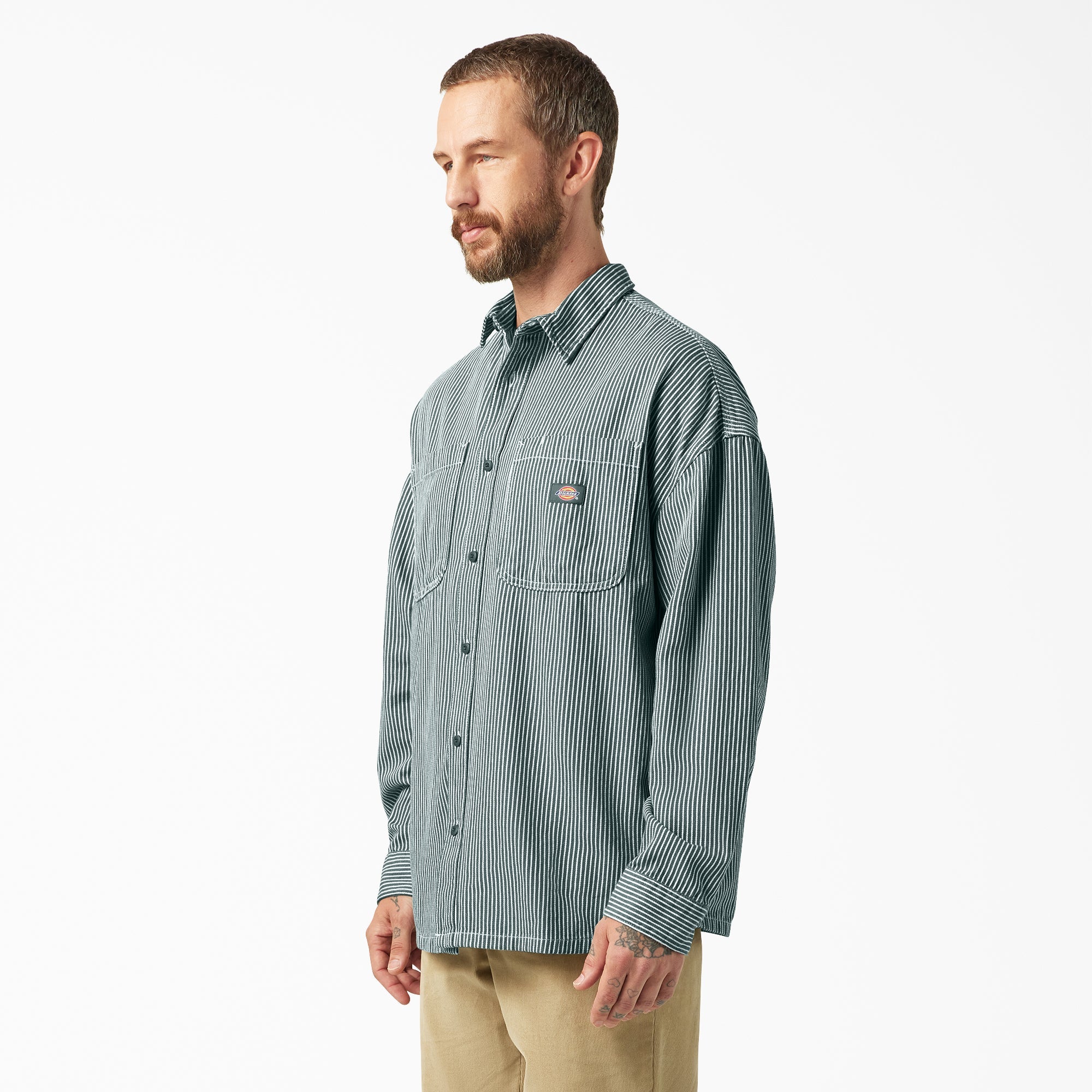 Hickory Stripe Button-Up Shirt