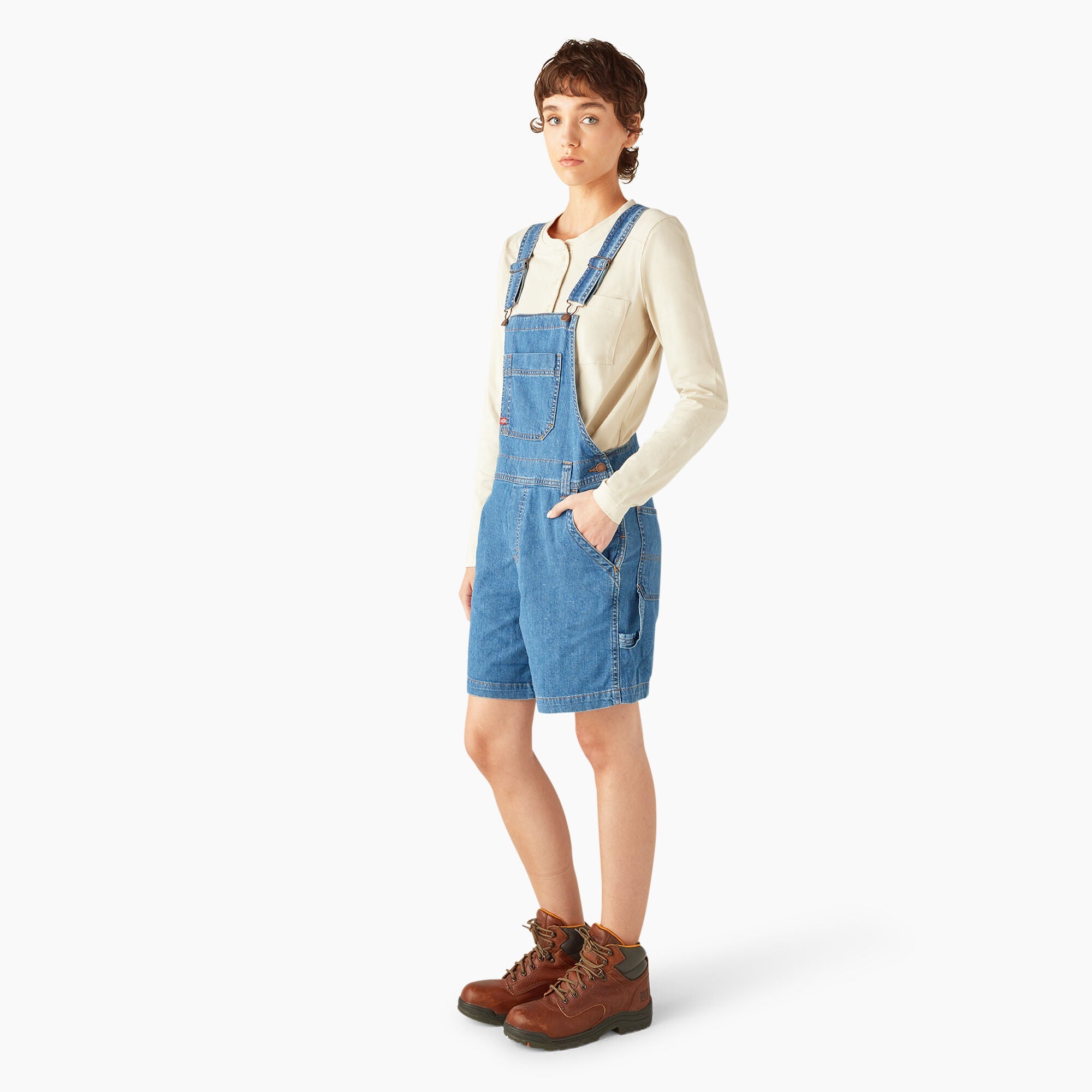 Women's Relaxed Fit Bib Shortalls, 7"