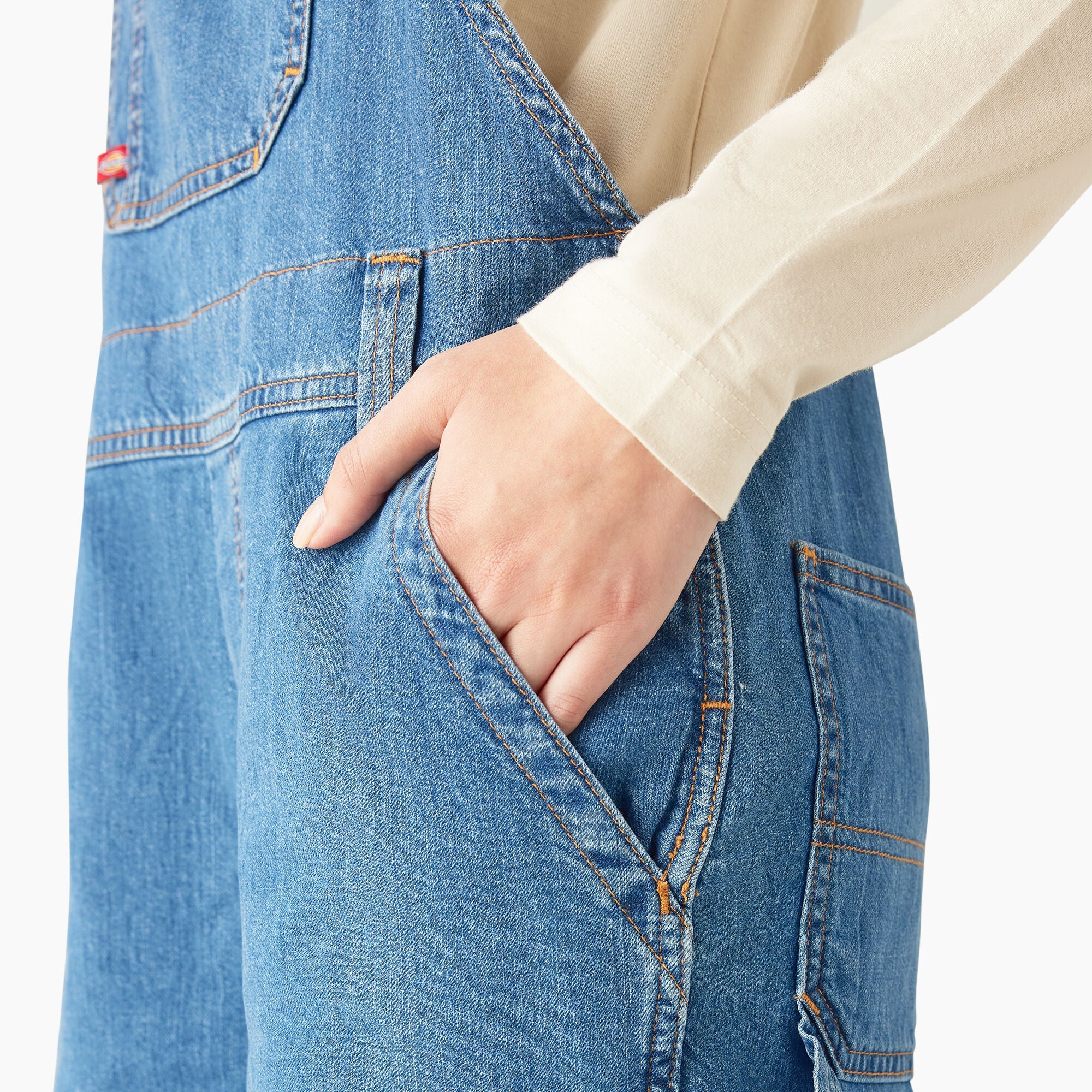 Women's Relaxed Fit Bib Shortalls, 7"