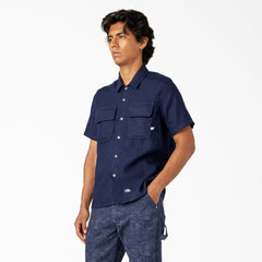 Short Sleeve Linen Work Shirt