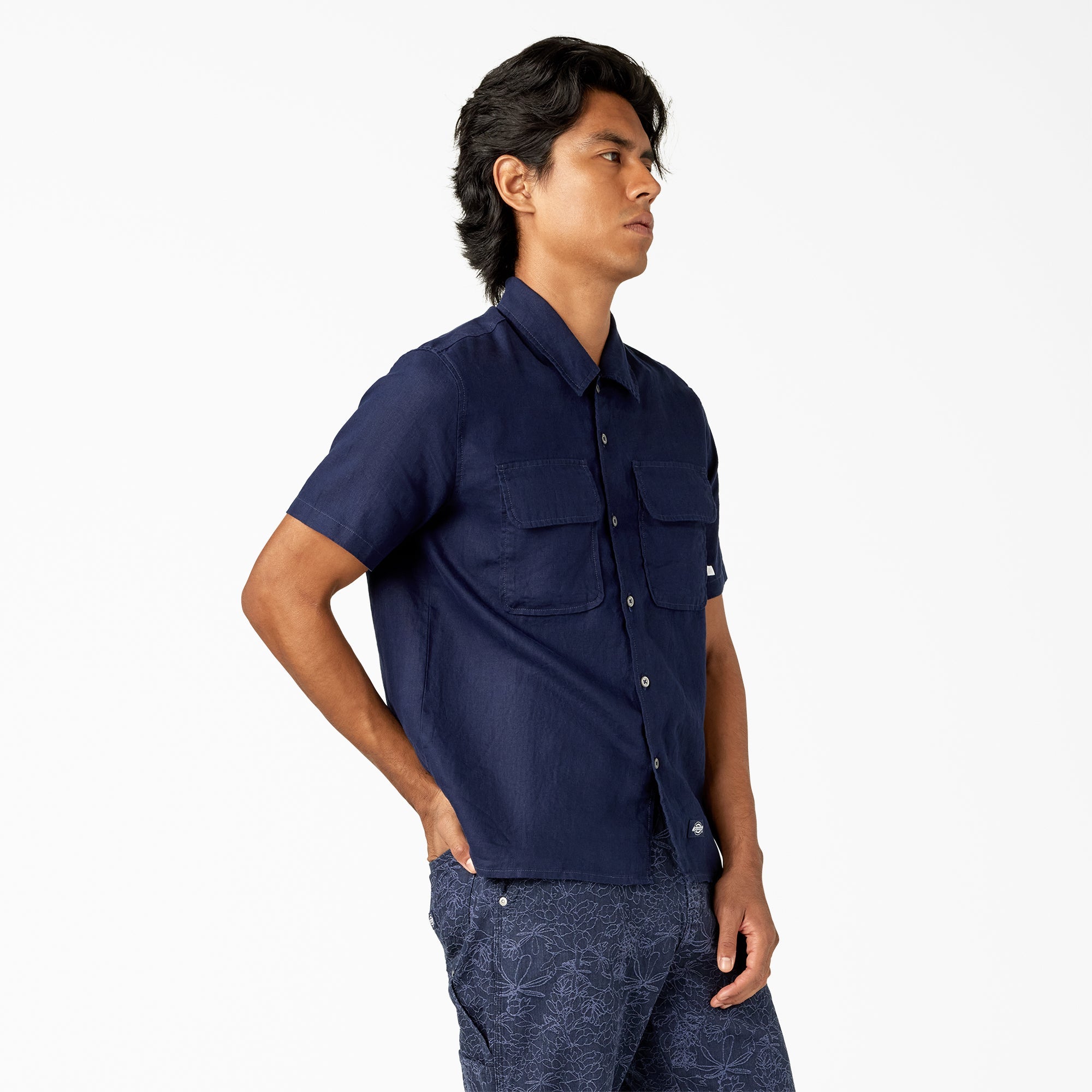 Short Sleeve Linen Work Shirt