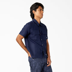 Short Sleeve Linen Work Shirt