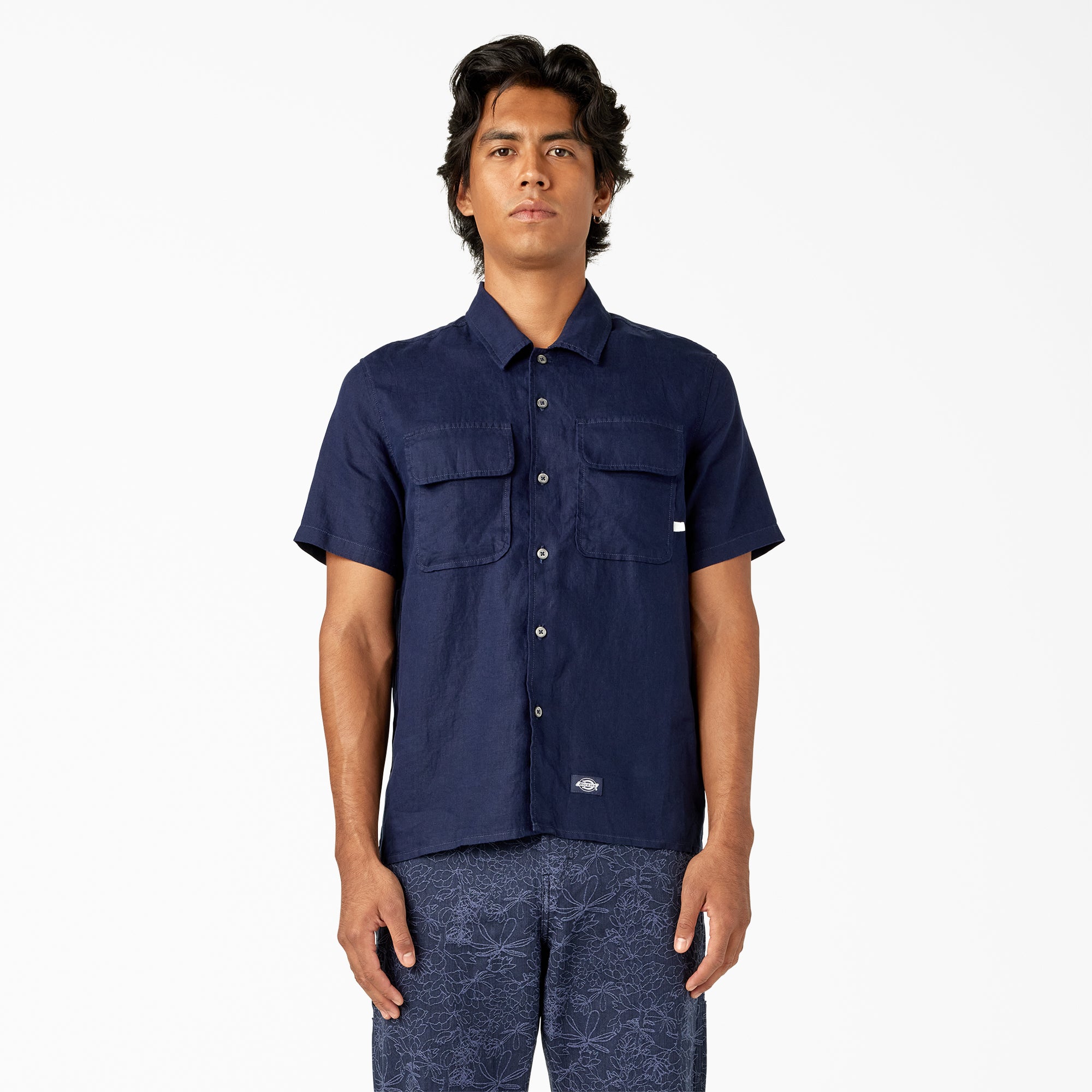Short Sleeve Linen Work Shirt
