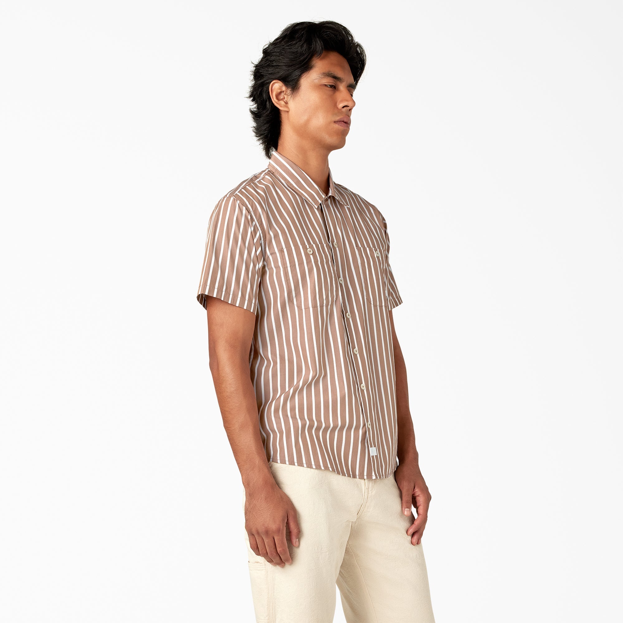 Short Sleeve Striped Service Shirt