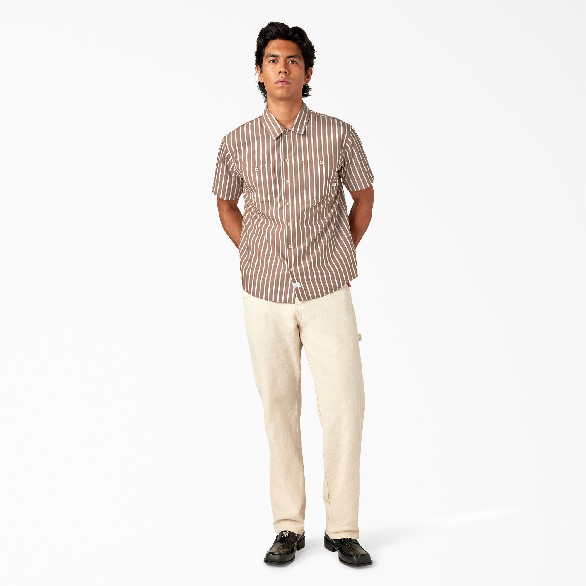 Short Sleeve Striped Service Shirt