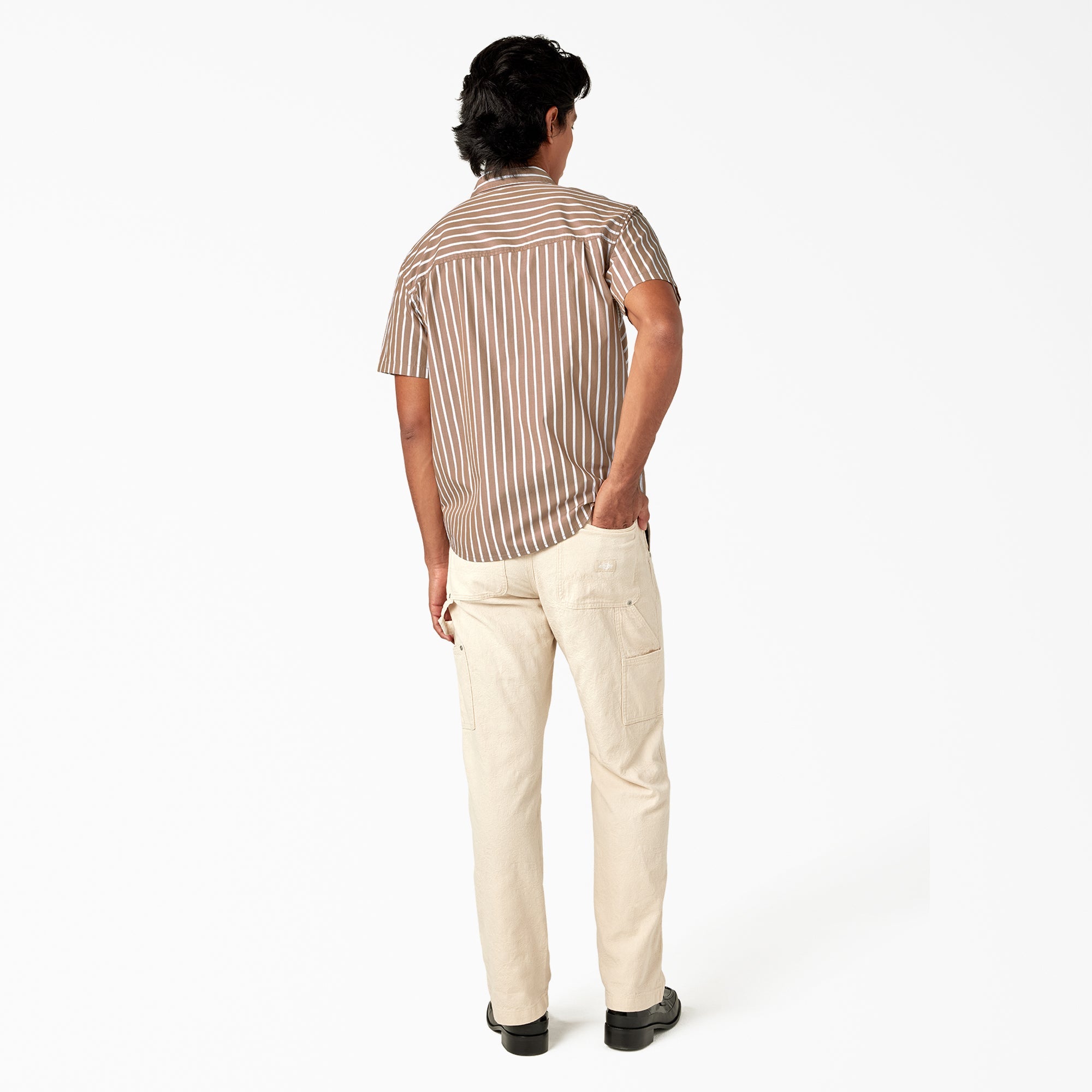 Short Sleeve Striped Service Shirt