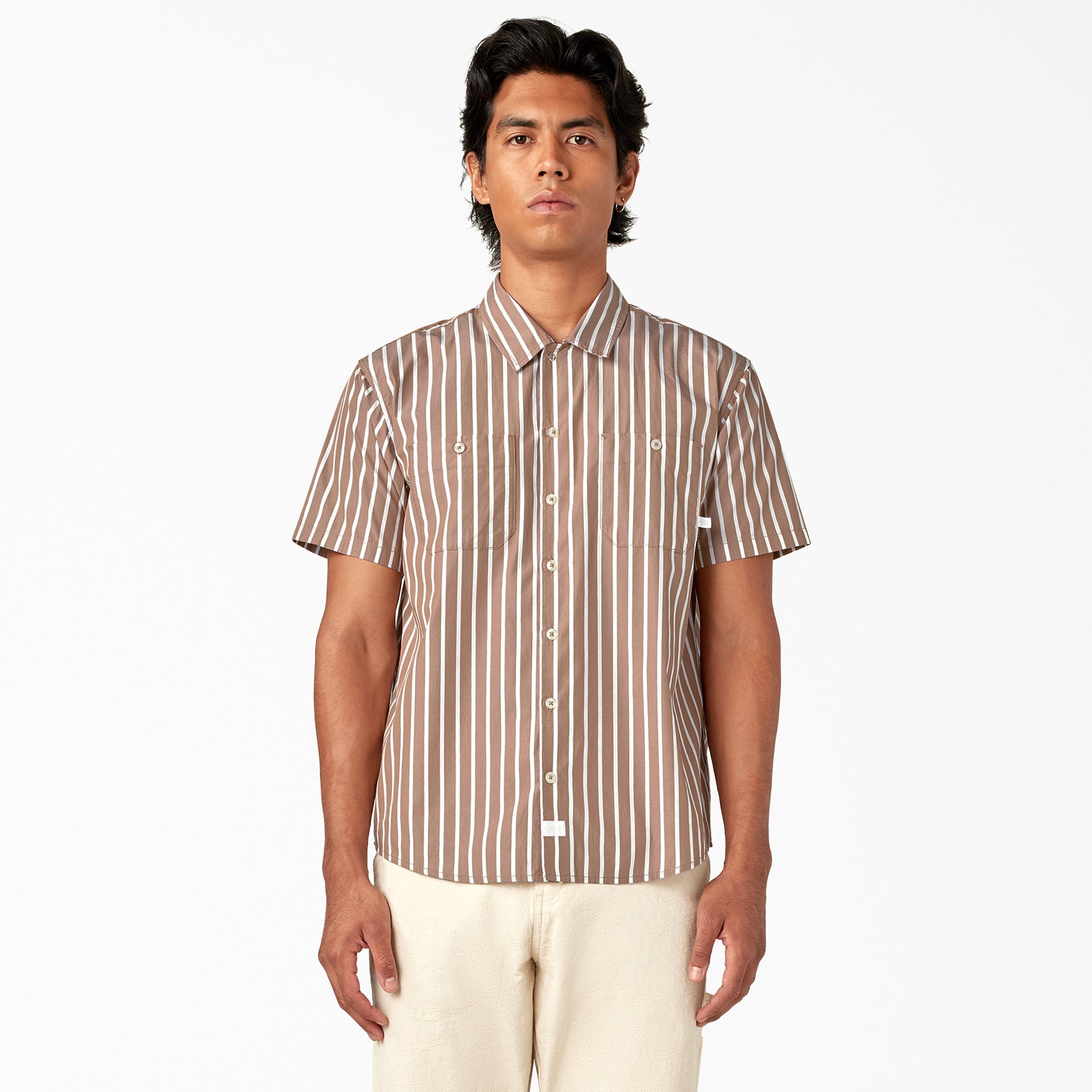 Short Sleeve Striped Service Shirt
