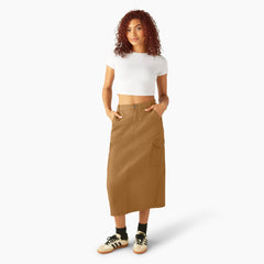 Women's Duck Canvas Cargo Midi Skirt