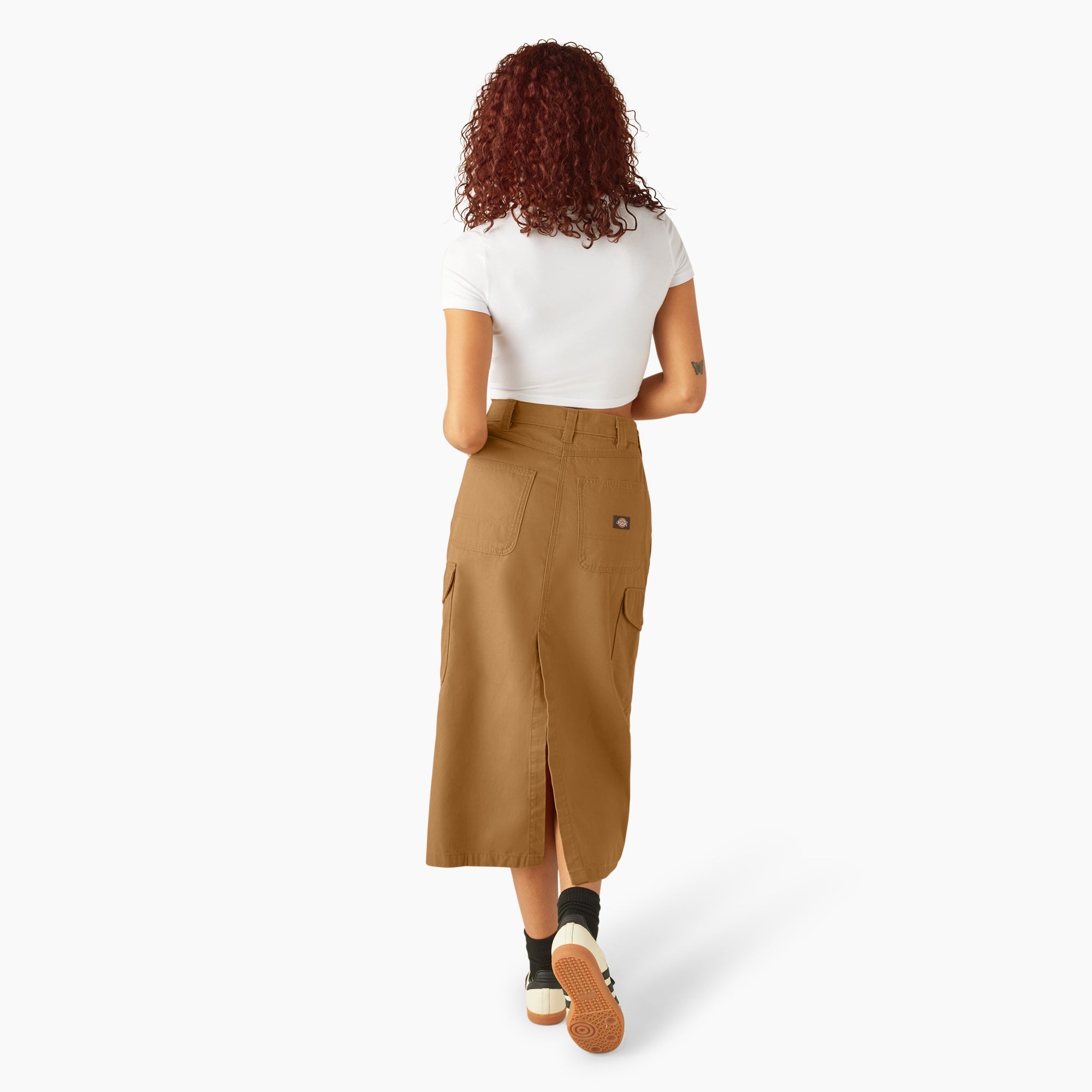 Women's Duck Canvas Cargo Midi Skirt