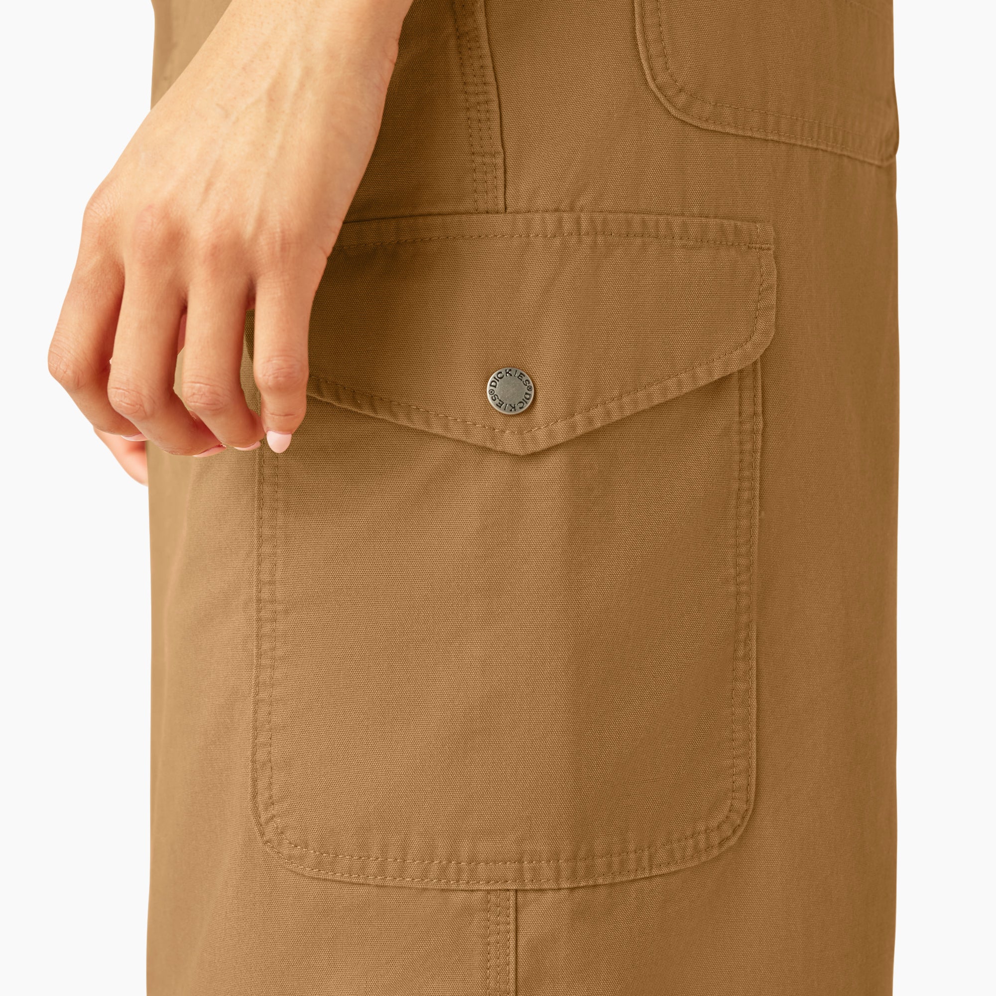 Women's Duck Canvas Cargo Midi Skirt