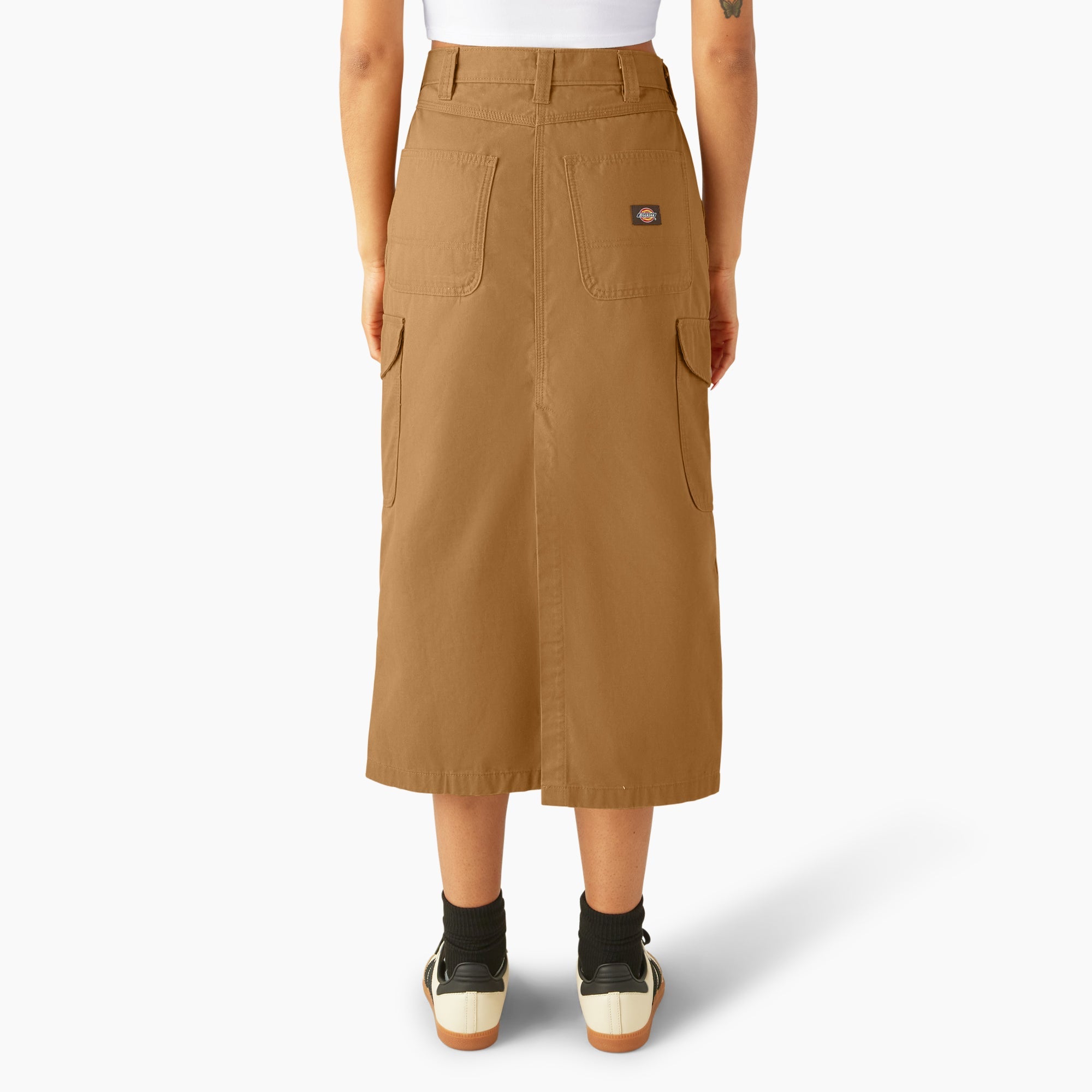 Women's Duck Canvas Cargo Midi Skirt