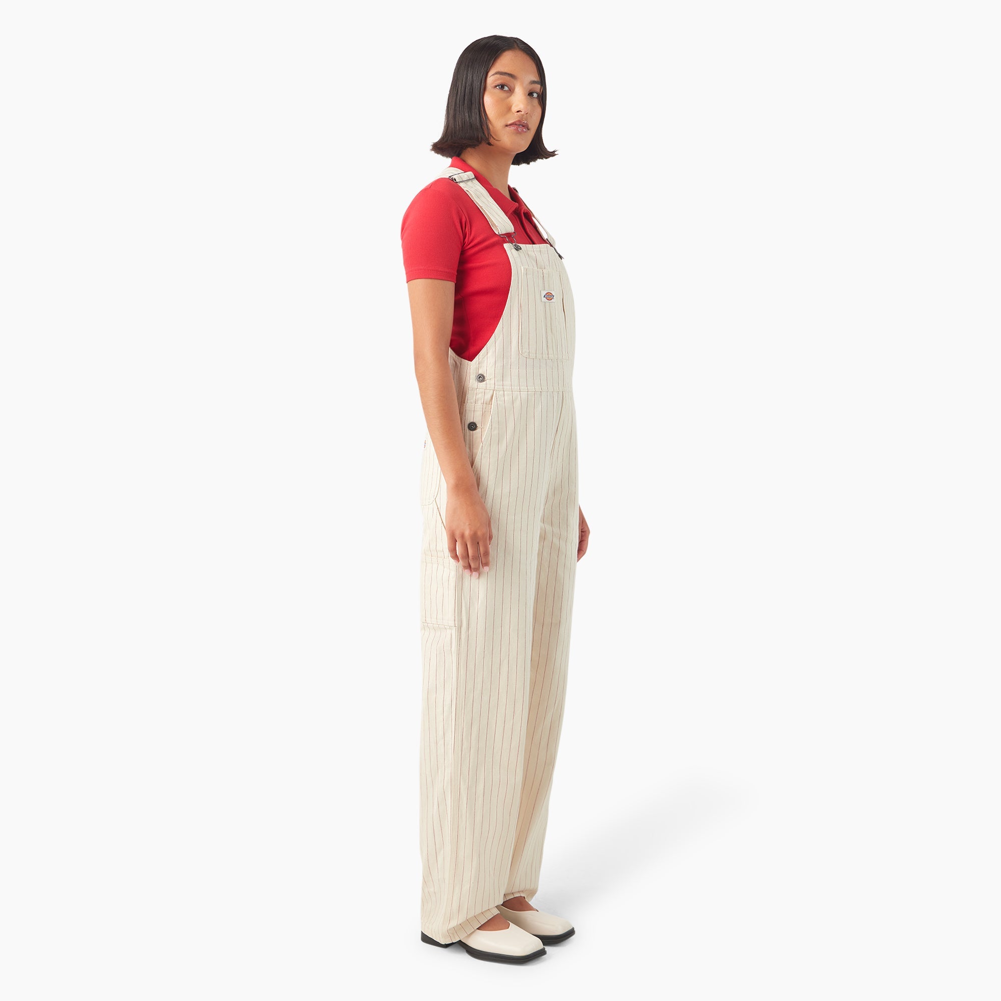 Women's Pinstripe Service Bib Overalls