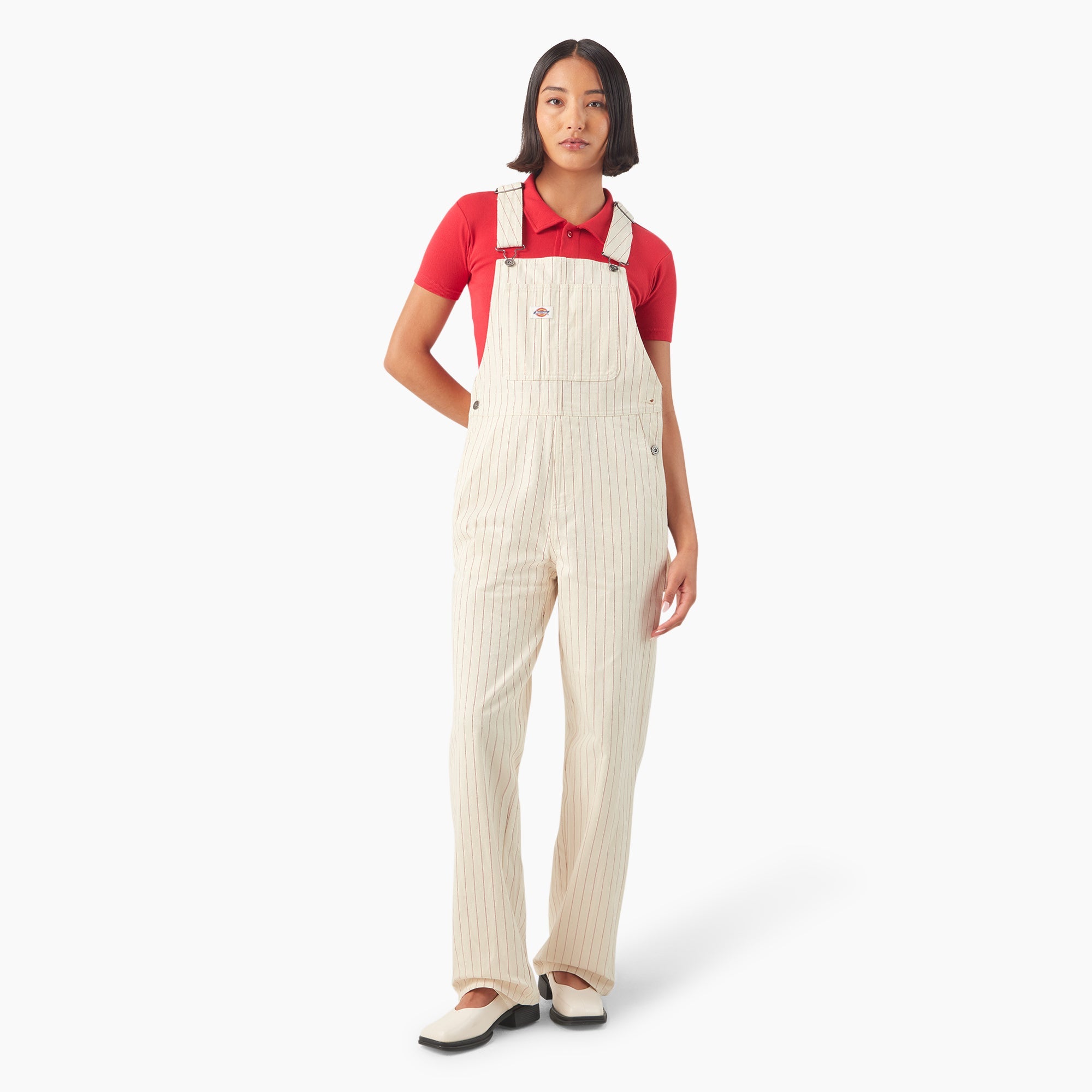 Women's Pinstripe Service Bib Overalls