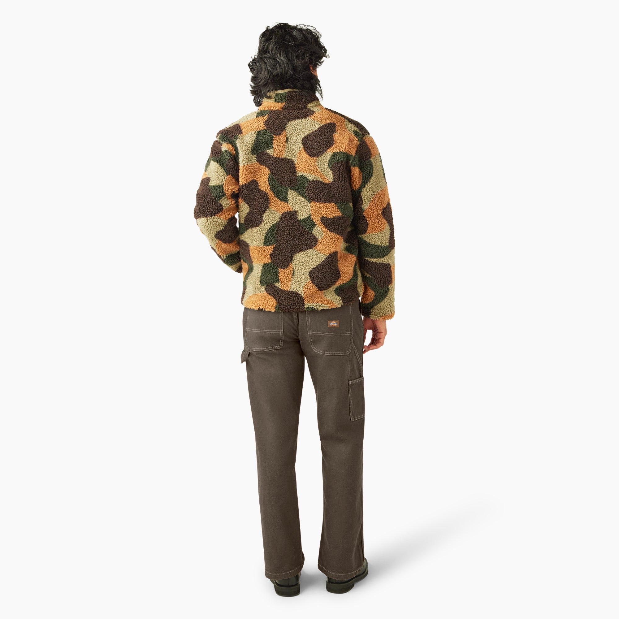 Relaxed Fit High Pile Fleece Camo Jacket