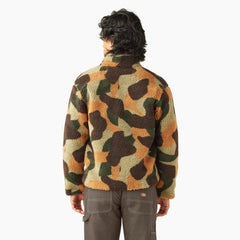 Relaxed Fit High Pile Fleece Camo Jacket