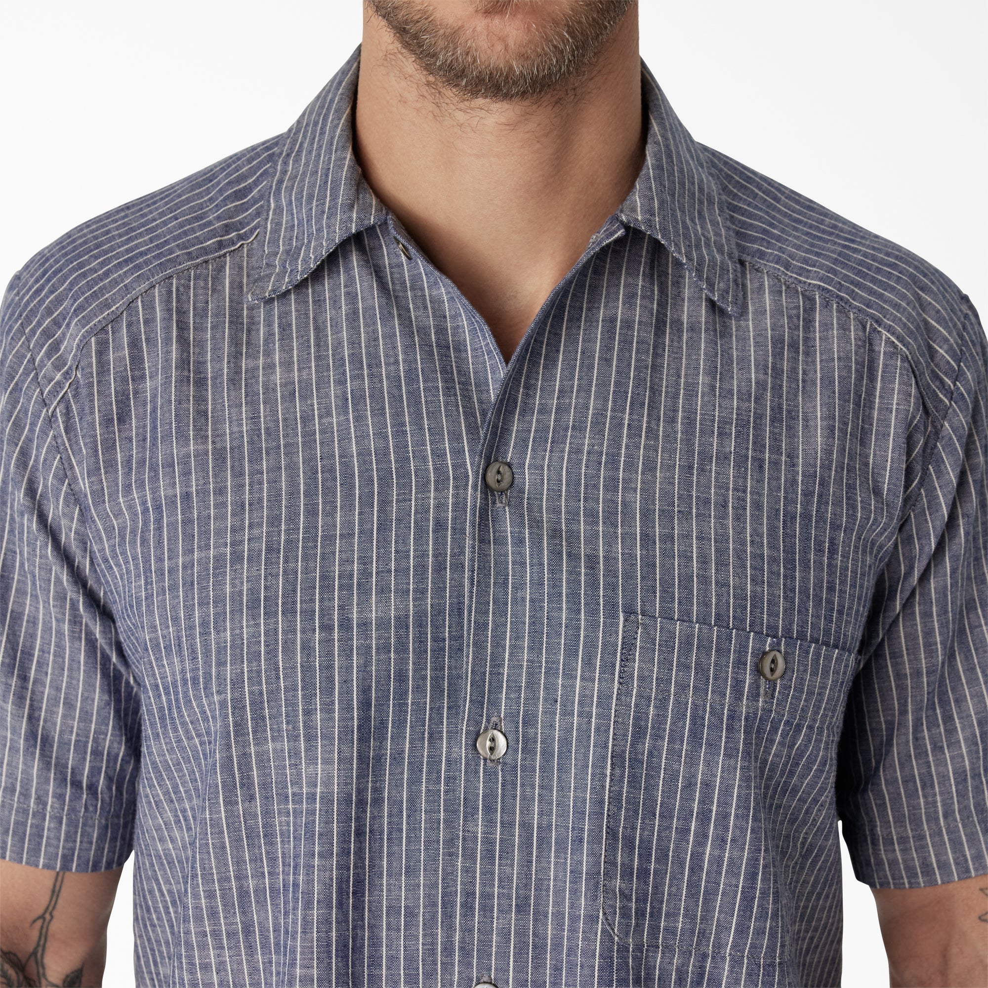 Dickies 1922 Short Sleeve Striped Chambray Shirt