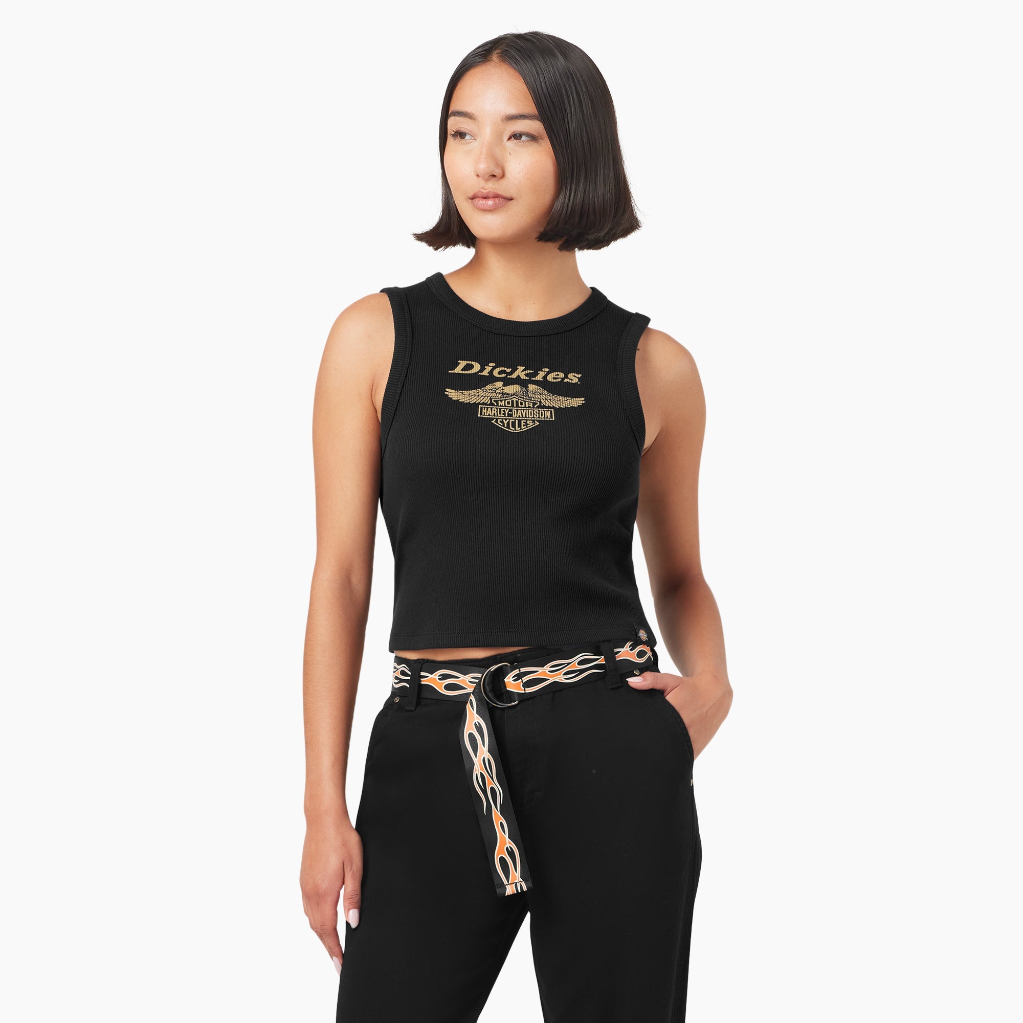 Dickies x Harley-Davidson Women's Racerback Cropped Eagle Tank Top