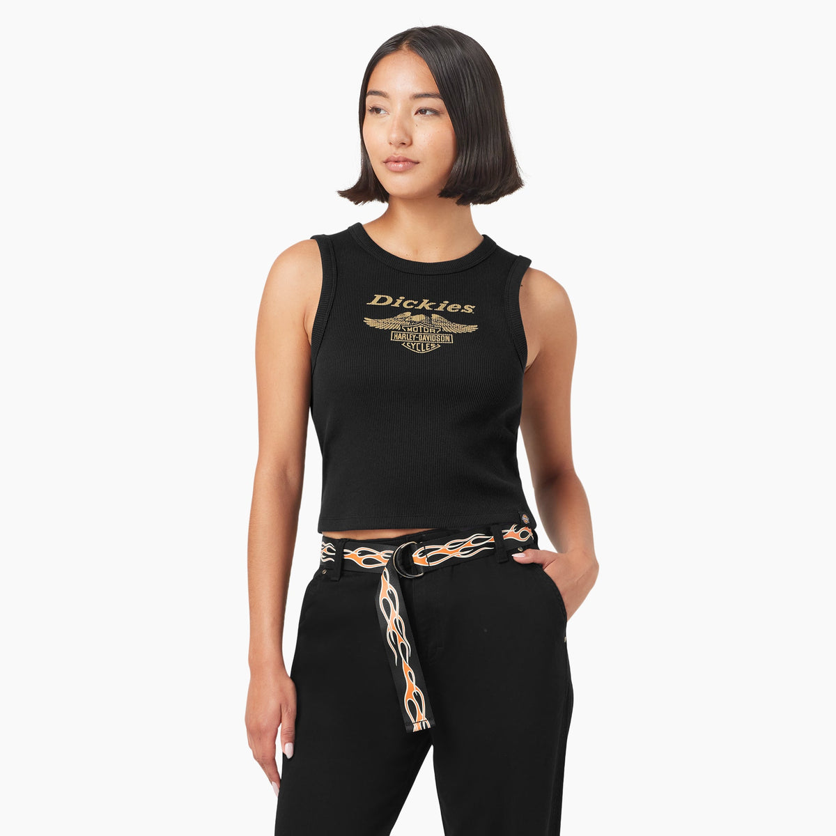Dickies x Harley-Davidson Women's Racerback Cropped Eagle Tank Top