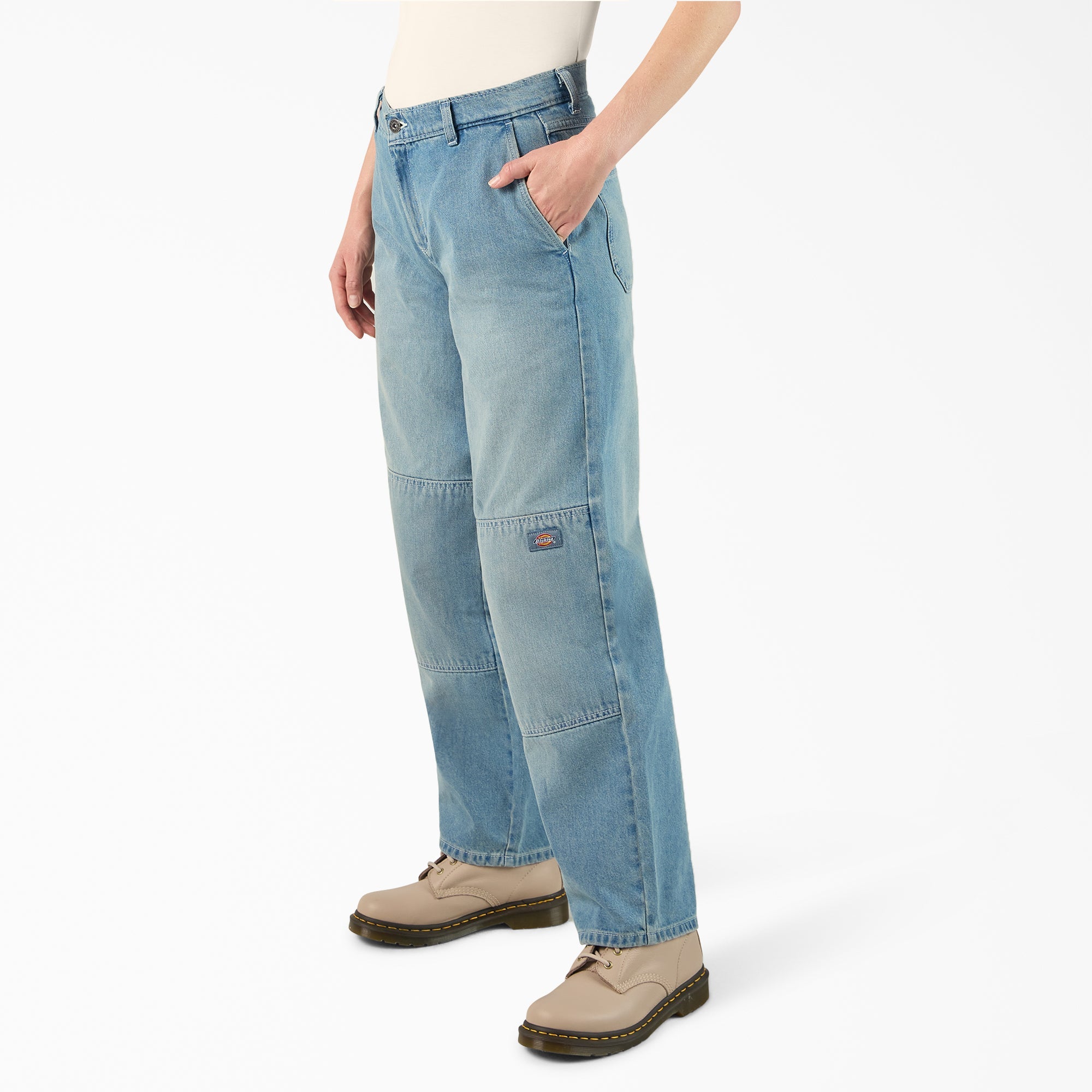 Women's Loose Fit Double Knee Jeans