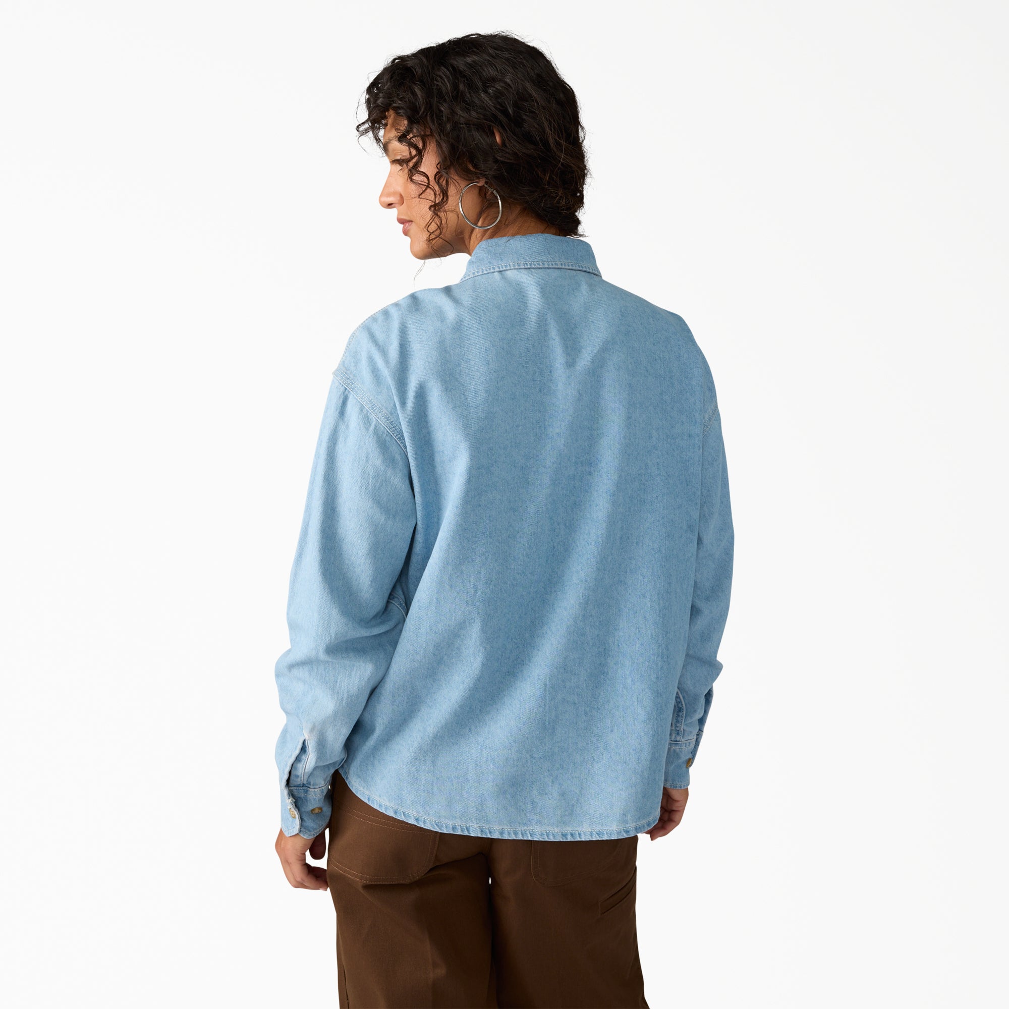 Women's Lightweight Long Sleeve Denim Shirt