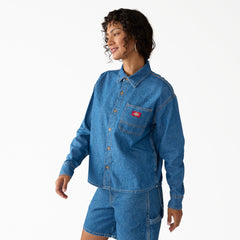 Women's Lightweight Long Sleeve Denim Shirt