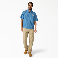Dickies x Harley-Davidson® Boxy Fit Chambray Embroidered Work Shirt