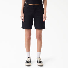 Women's Super Flex Flat Front Shorts, 9"