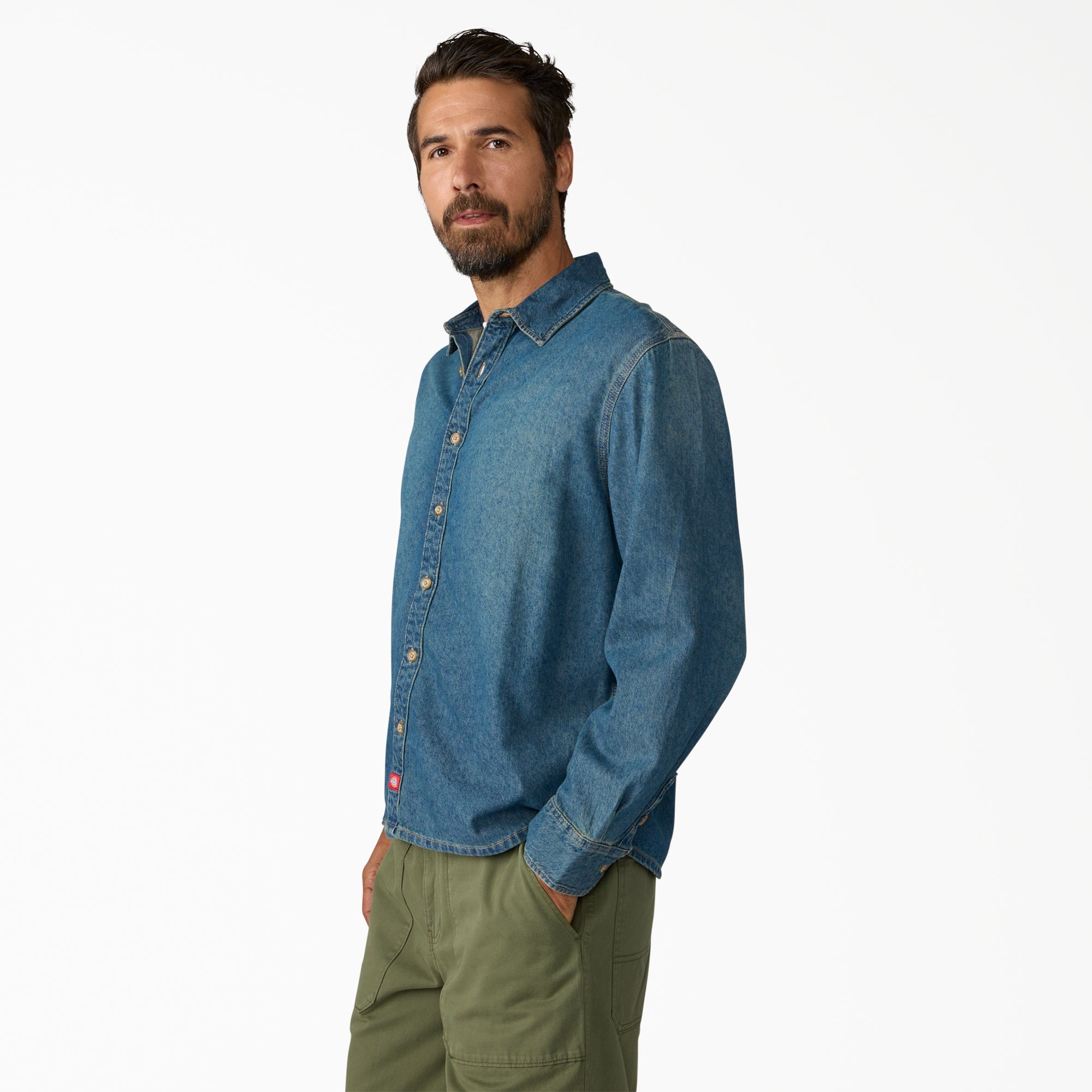 Lightweight Long Sleeve Denim Shirt