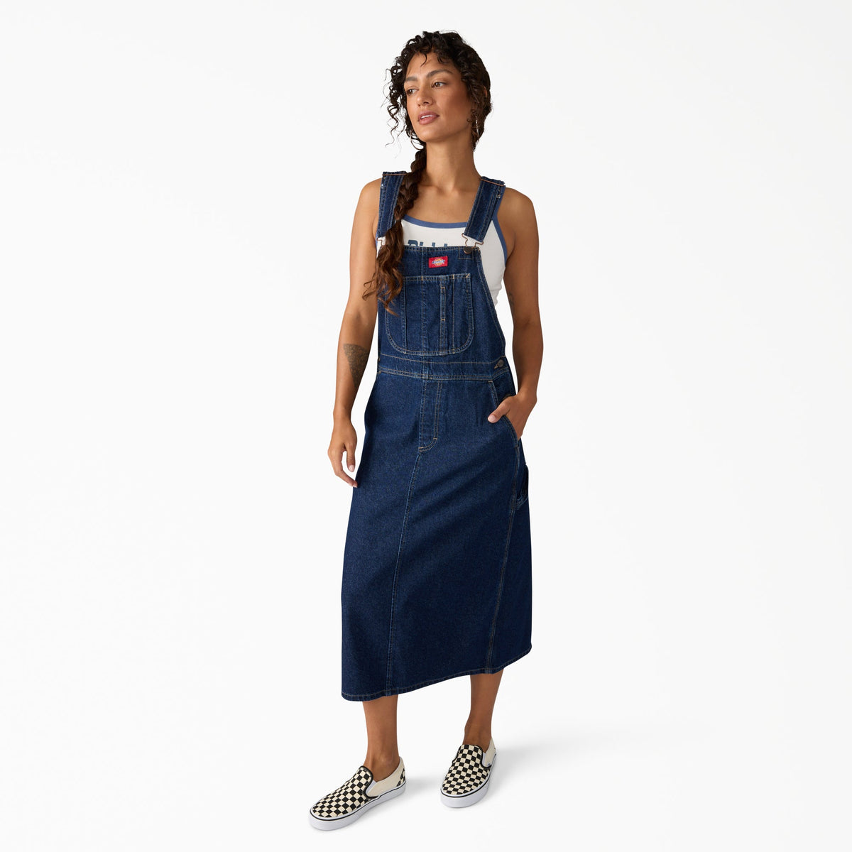 Women's Denim Bib Overall Dress