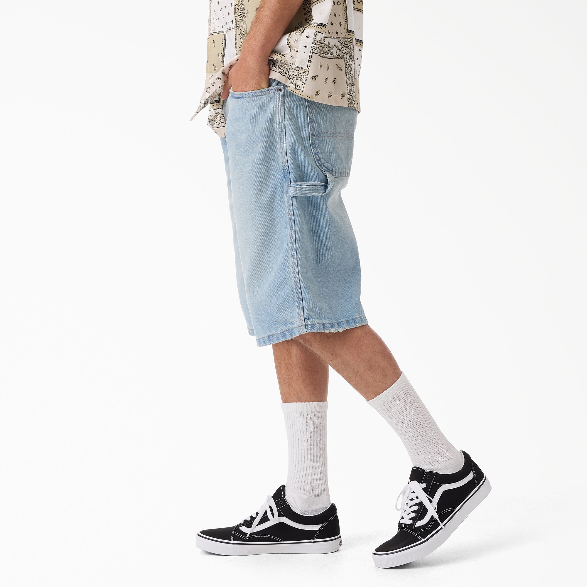 Worn In Relaxed Carpenter Denim Shorts, 13"