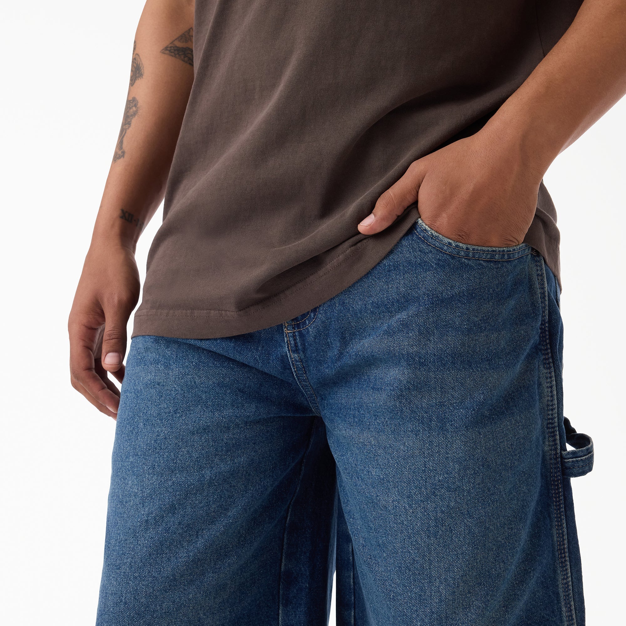 Worn In Relaxed Carpenter Denim Shorts, 13"