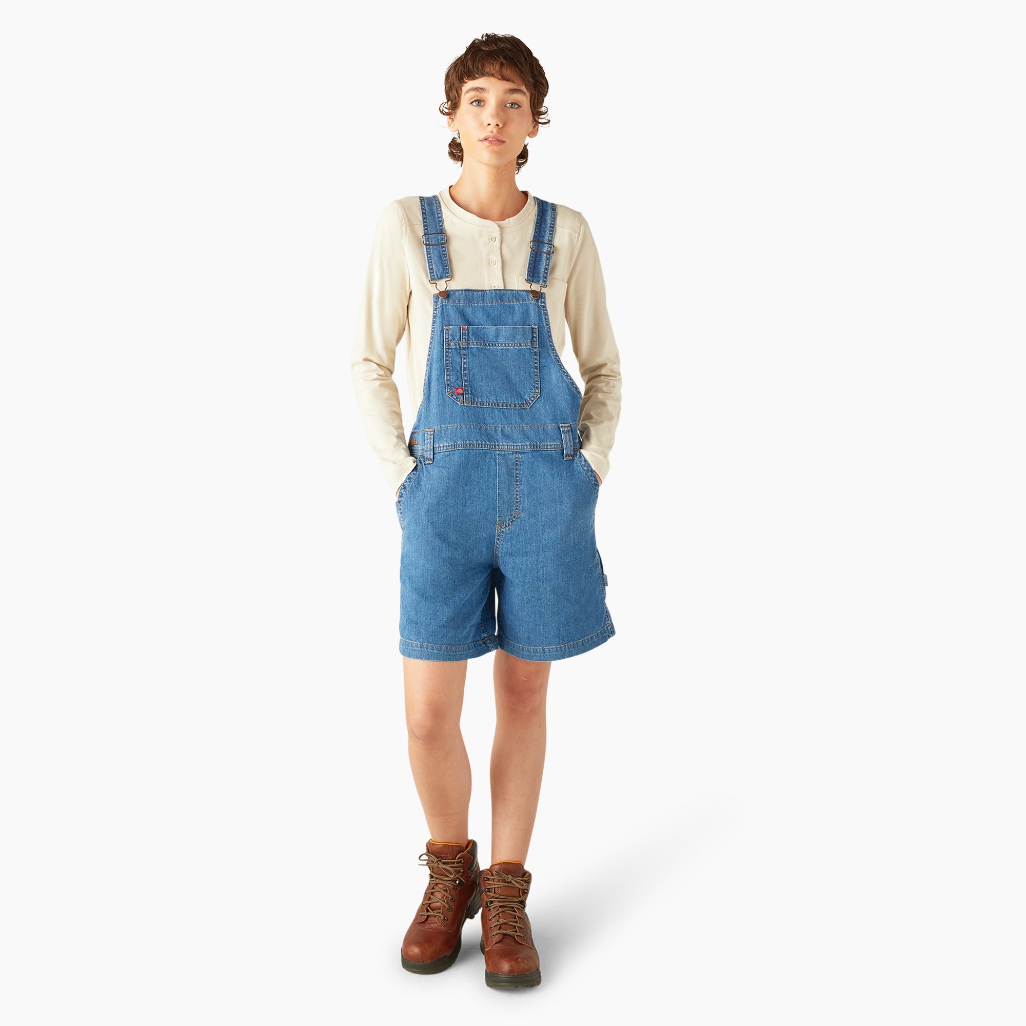 Women's Relaxed Fit Bib Shortalls, 7"