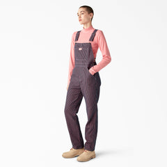 Women's Regular Fit Hickory Stripe Bib Overalls