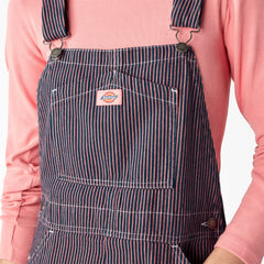 Women's Regular Fit Hickory Stripe Bib Overalls
